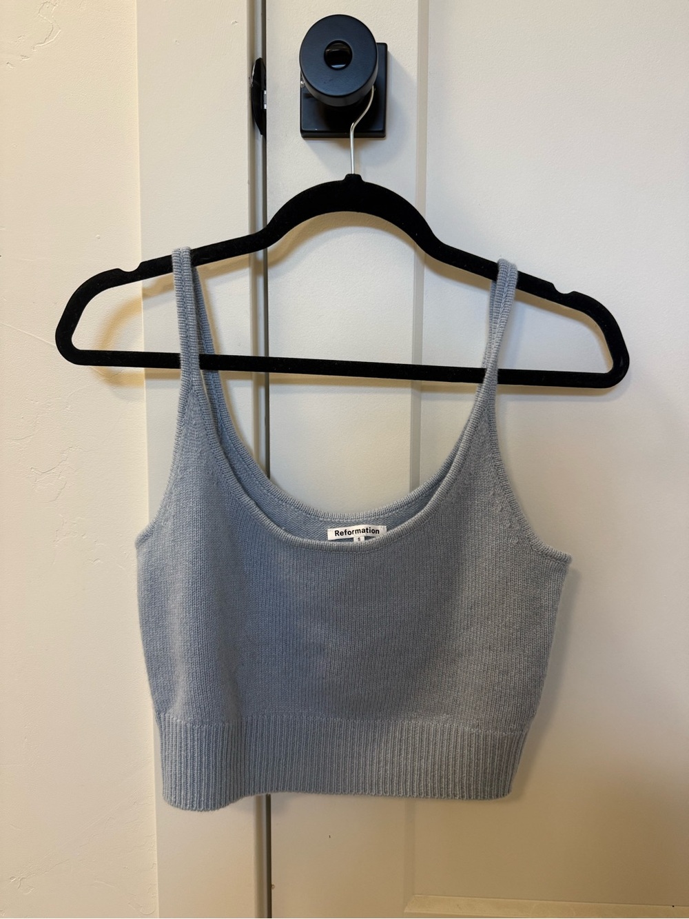 Reformation Cashmere Cropped Tank Light Blue Size Small
